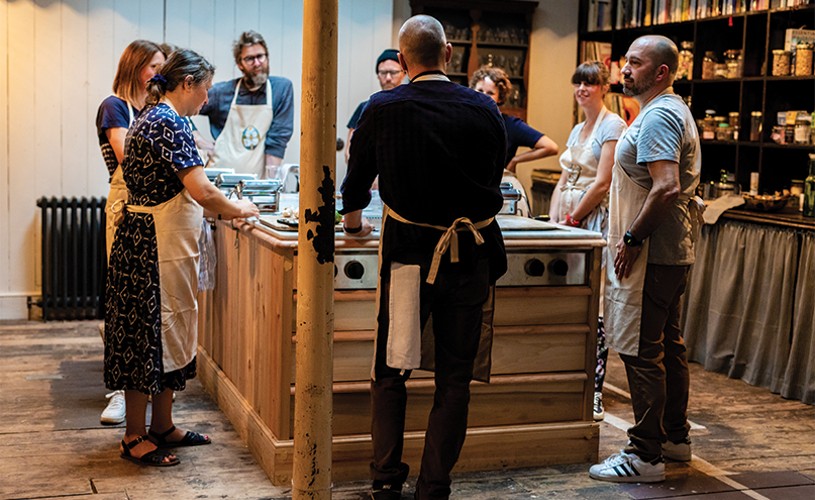 People making pasta